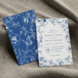 Invitation Mariage de jardin floral bleu royal élégant<br><div class="desc">Invitation de mariage florale bleu royal calligraphiée élégante.</div>