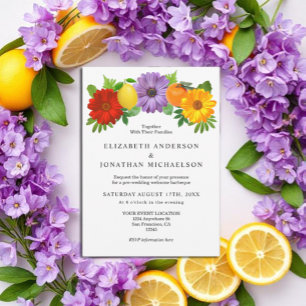 Invitation Mariage de jardin floral Citrus Bienvenue fête