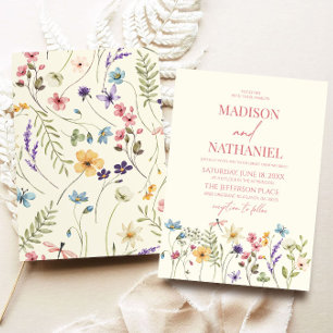 Invitation Mariage de jardin floral de fleurs sauvages