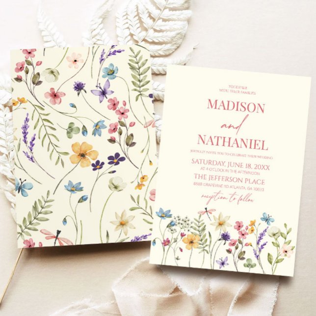 Invitation Mariage de jardin floral de fleurs sauvages (Créateur téléchargé)