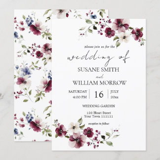 Invitation Mariage de jardin floral élégant