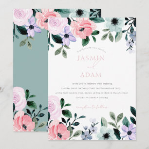 Invitation Mariage de jardin floral pastel élégant