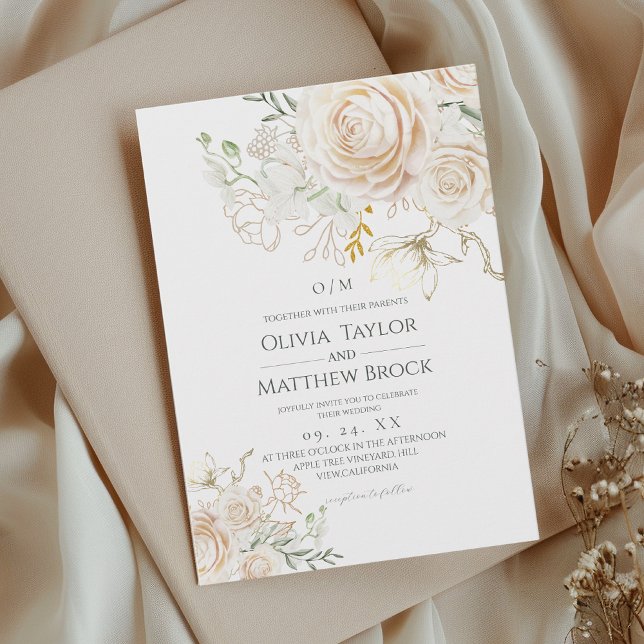 Invitation Mariage de jardin floral vert sauge classique (Créateur téléchargé)