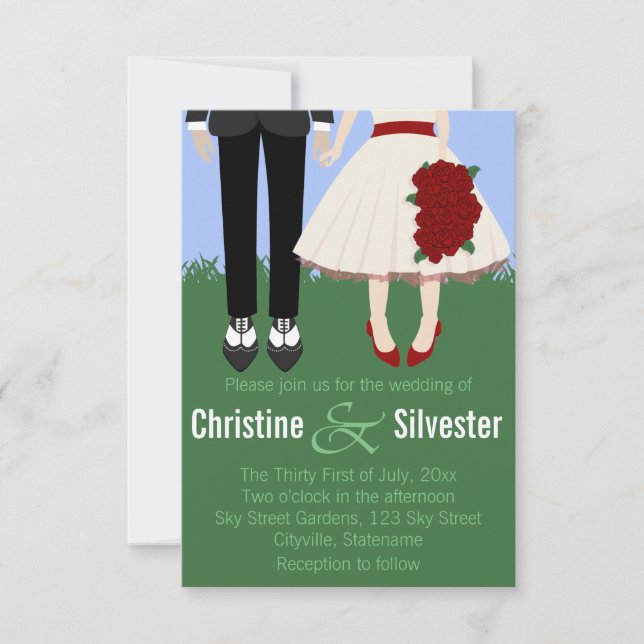 Invitation Mariage de jardin, mariage 3,5 x 5 (Devant)