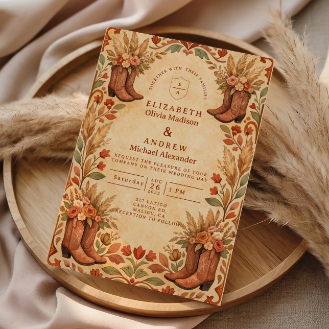 Invitation Mariage de jardin occidental bohème (Créateur téléchargé)