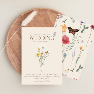 Invitation Mariage de Jardin Papillon Fleur Sauvage Fantaisis