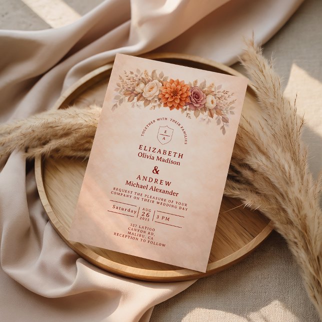 Invitation Mariage de jardin romantique d'automne (Créateur téléchargé)