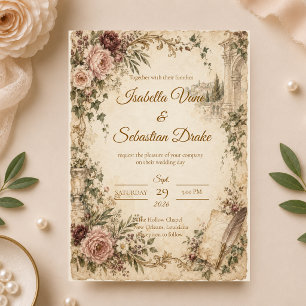 Invitation Mariage de Jardin Romantique Vintage