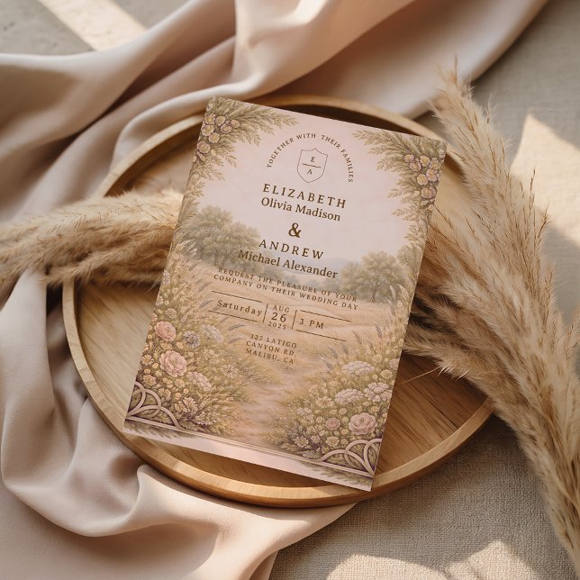 Invitation Mariage de jardin rustique à la campagne (Créateur téléchargé)