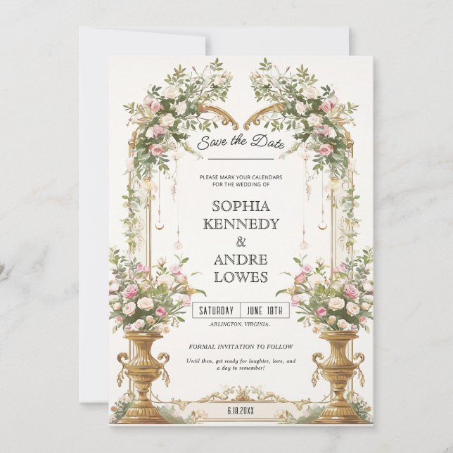 Invitation Mariage de jardin secret Enregistrer la date (Devant)