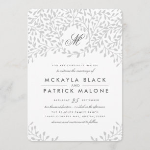 Invitation Mariage de jardin secret - gris