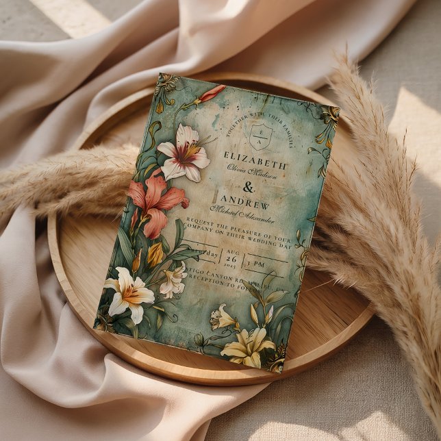 Invitation Mariage de Jardin Tropical Vintage (Créateur téléchargé)