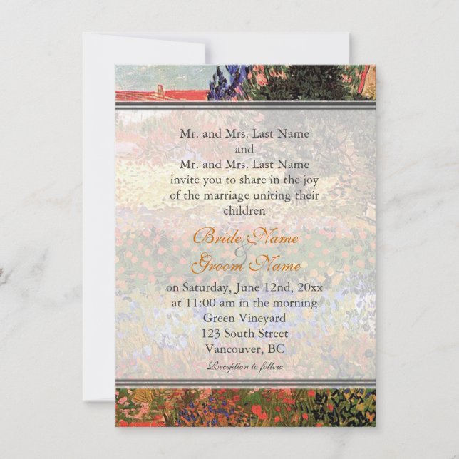 Invitation Mariage de jardin vintage (Devant)