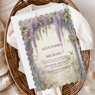 Invitation Mariage de jardin vintage aux glycines