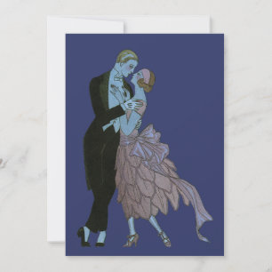 Invitation Mariage de jeunes mariés Art Déco Vintage Enregist