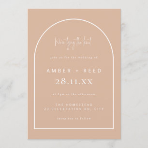 Invitation Mariage de jonction d'arche moderne en rose pâle