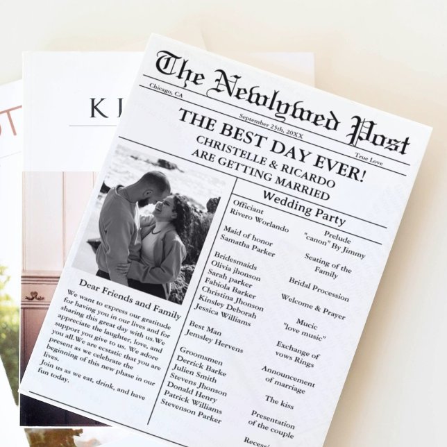 Invitation Mariage de journal de script minimal enregistrer l (Créateur téléchargé)