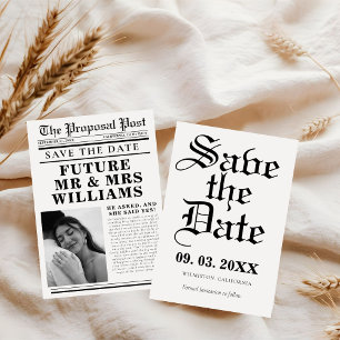 Invitation Mariage de journal minimaliste moderne enregistrer