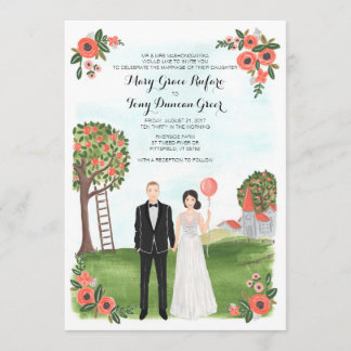 Invitation Mariage de la batterie de portraits de couple avec