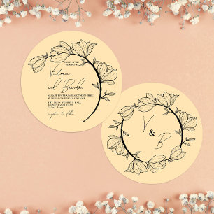 Invitation Mariage de la branche du cercle floral élégant mod