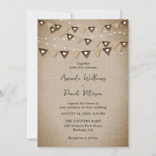 Invitation Mariage de la chaîne de Bunlap Rustique