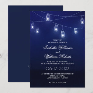 Invitation Mariage de la chaîne marine Blue & Silver Mason Ja