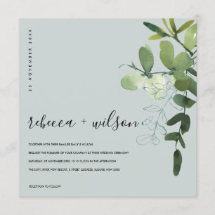 INVITATION MARIAGE DE LA COULEUR D'EAU DE L'EUCALYPTUS VERT G