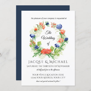 Invitation Mariage de la couronne de chardon de la marine d'O