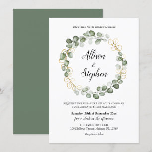 Invitation Mariage de la couronne d'Eucalyptus Foliage