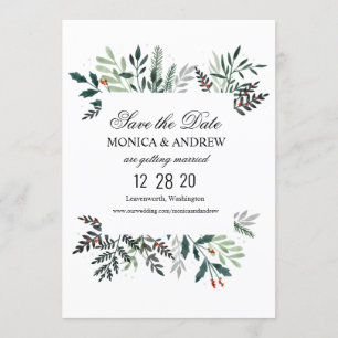 Invitation Mariage de la couronne d'hiver Enregistrer la date