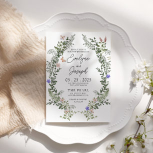 Invitation Mariage de la couronne lunaire fleur sauvage