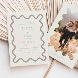 Invitation Mariage de la crème de trait à main glissante