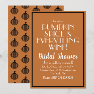Invitation Mariage de la Fête d'Halloween Citrouille et Vin