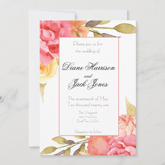 Invitation Mariage de la fête du jardin (Devant)