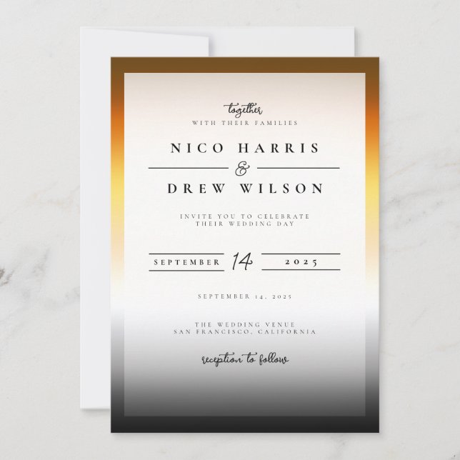 Invitation Mariage de la fierté de l'ours élégant  (Devant)