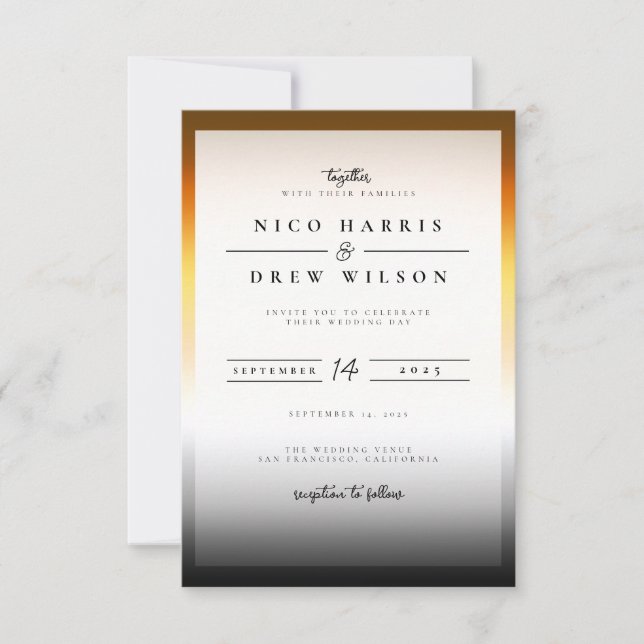 Invitation Mariage de la fierté de l'ours élégant  (Devant)