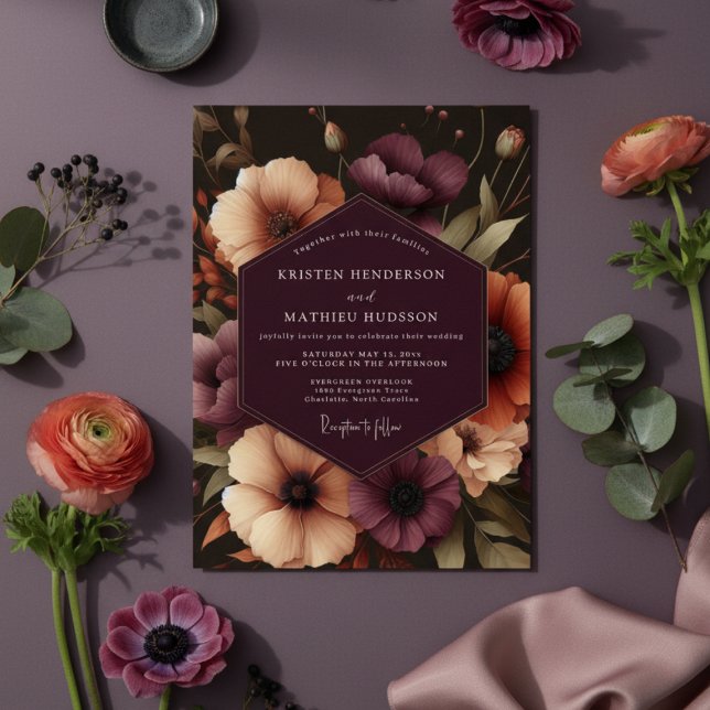 Invitation Mariage de la floraison de l'amarante pourpre (Créateur téléchargé)
