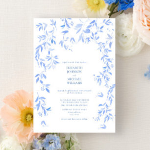 Invitation Mariage de la flore bleue française