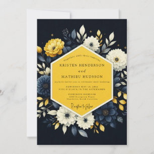 Invitation Mariage de la flore nocturne au safran