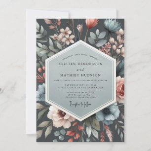 Invitation Mariage de la Flore Nocturne sur Ardoise