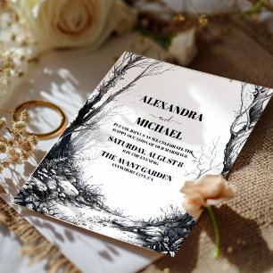 Invitation Mariage de la Forêt de la Montagne Blanche Noire