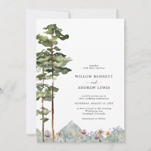 Invitation Mariage de la forêt de montagne