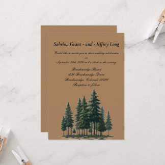 Invitation Mariage de la forêt de pin rustique