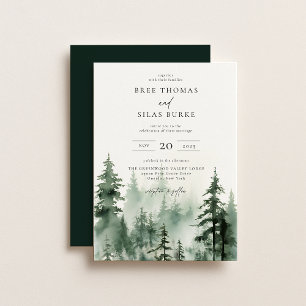 Invitation Mariage de la forêt de pins sauvages