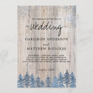 Invitation Mariage de la forêt d'hiver de Snowy Trees