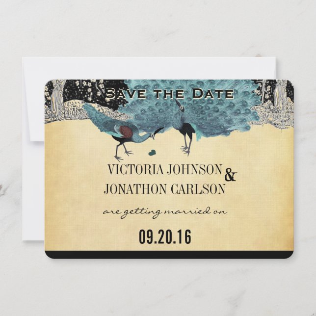 Invitation Mariage de la forêt d'or Everafter Art Deco (Devant)