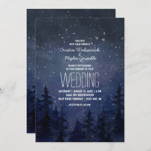 Invitation Mariage de la forêt rustique du ciel nocturne