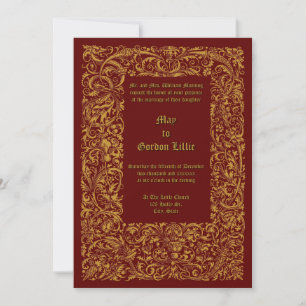 Invitation Mariage de la frontière de Folift médiéval Renaiss