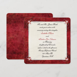 Invitation Mariage de la frontière de la Flore rouge