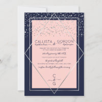 Mariage de la frontière marine Pink Silver Confett